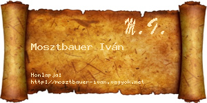 Mosztbauer Iván névjegykártya